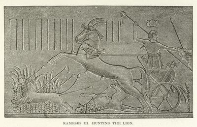 Ramzes III polujący na Lwa autorstwa American School