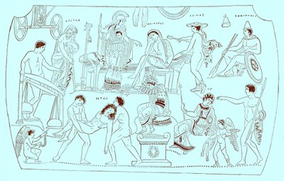 Okup Hektora, ilustracja z Historii Grecji autorstwa Victora Duruy, opublikowana w 1890 r. (obraz ulepszony cyfrowo) autorstwa American School