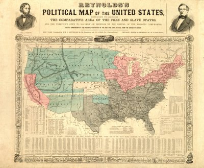 Reynoldss Mapa polityczna Stanów Zjednoczonych, c.1850 autorstwa American School