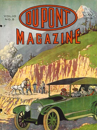 Budowa dróg, przednia okładka magazynu DuPont, maj 1919 autorstwa American School