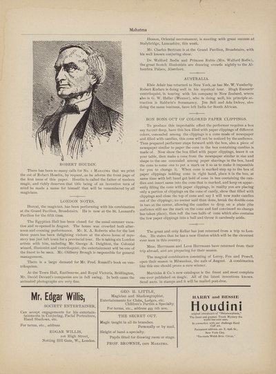 Robert Houdin, Reklamy autorstwa American School