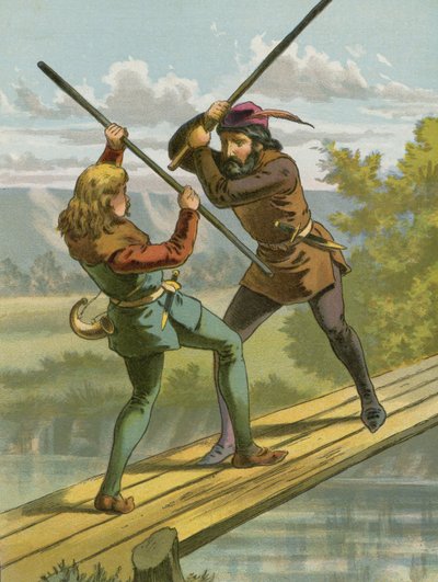 Walka Robin Hooda z Małym Johnem autorstwa American School
