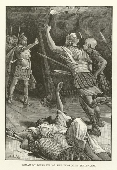 Rzymscy żołnierze ostrzeliwują świątynię w Jerozolimie autorstwa American School