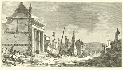 Ruiny Richmond, Main Street, kwiecień 1865 autorstwa American School