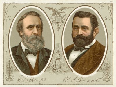Rutherford B Hayes, Ulysses S Grant (chromolitho) autorstwa American School