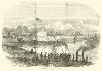 Pozdrawiając flagę w Port Hudson, lipiec 1863 r. autorstwa American School