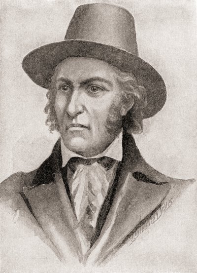 Samuel Chester Reid, dowódca korsarza podczas wojny 1812 r., z „Historii naszego kraju”, opublikowanej w 1905 r. (litho) autorstwa American School