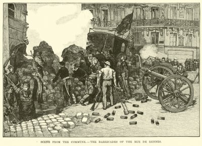 Scena z Komuny, barykady Rue de Rennes autorstwa American School