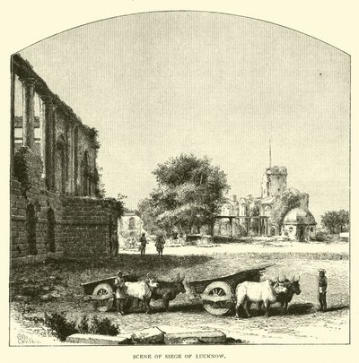 Scena oblężenia Lucknow autorstwa American School