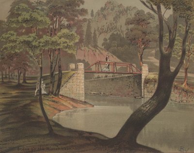 Scena na Wissahickon, ok.1880 autorstwa American School