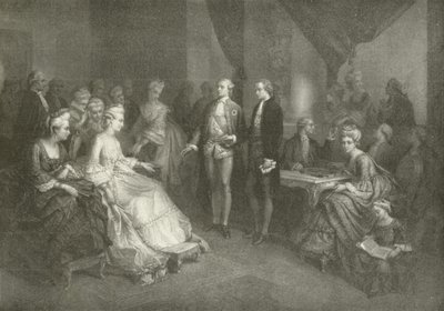 Schiller przedstawiony księżnej Saxe Weimar (wklęsłodruk) autorstwa American School