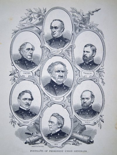 Siedmiu wybitnych generałów z wojny secesyjnej (grafika) autorstwa American School