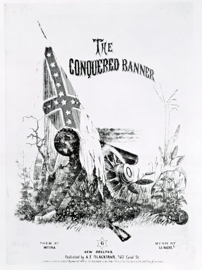 Okładka nutowa do „The Conquered Banner”, wiersz Moiny, muzyka La Hache, wyd. przez AE Blackmar, 1862 autorstwa American School