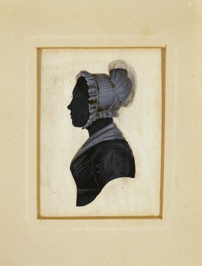 Sylwetka Damy, ok. 1830-1840 (czarny tusz z brązową i białą kredą na papierze tkanym) autorstwa American School