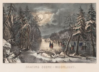 Scena na łyżwach — światło księżyca autorstwa American School