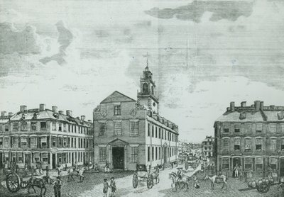 Południowo-zachodni widok na The Old State House, Boston, 1881 autorstwa American School