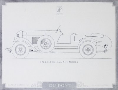 Speedster - model LeMans, DuPont Motor Cars, 1921 autorstwa American School