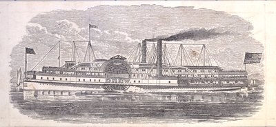 Steamship Drew, Bilet na Peoples Evening Line, Albany do Nowego Jorku, verso (rycina [bilet]) autorstwa American School