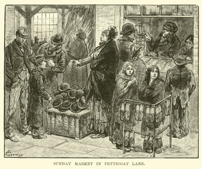 Niedzielny targ w Petticoat Lane autorstwa American School
