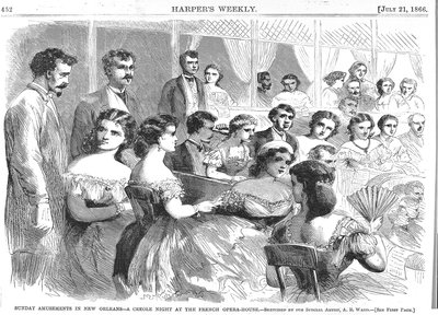 Niedzielne zabawy w Nowym Orleanie, Kreolska noc we francuskiej operze, 1866 autorstwa American School