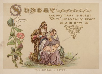 Niedziela, dzień błogosławiony niebiańskim pokojem i odpoczynkiem (chromolitho) autorstwa American School