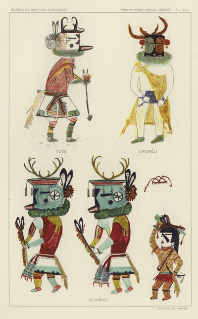 Tcub, Cipomeli, Sowinwu (kolorowa litografia) autorstwa American School