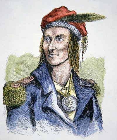Tecumseh (1768-1813) (kolorowy grawerunek) autorstwa American School