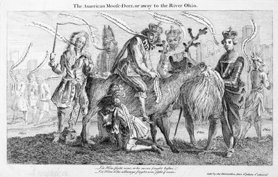Amerykański jeleń łoś lub z dala do rzeki Ohio autorstwa American School