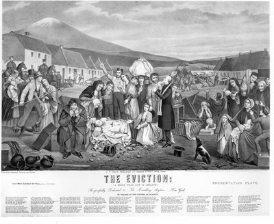 Eksmisja: Scena z życia w Irlandii, wyd. przez J.T. Foley, 1871 autorstwa American School