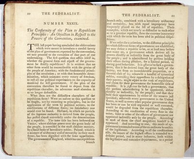 The Federalist, opublikowany w 1788 (druk) autorstwa American School