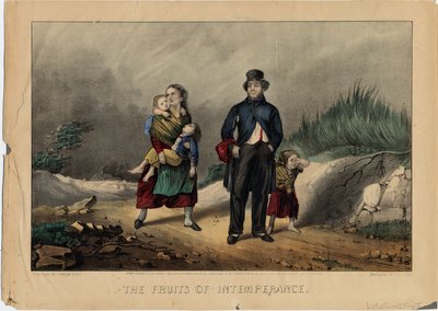 Owoce Nieumiarkowania, wyd. przez Currier i Ives, 1870 autorstwa American School