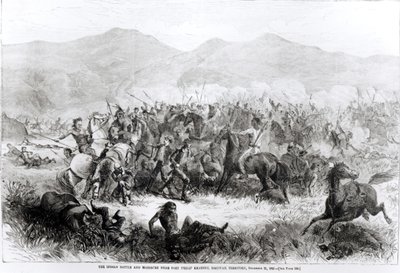 Indyjska bitwa i masakra w pobliżu Fort Philip Kearney, terytorium Dakotah, 21 grudnia 1866 r. autorstwa American School