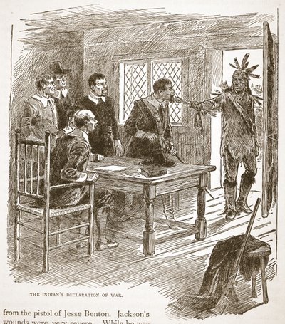Deklaracja wojny Indian, z pubu książkowego. 1896 autorstwa American School