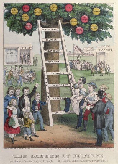Drabina fortuny, wyd. autorstwa Currier i Ives, Nowy Jork, 1875 autorstwa American School