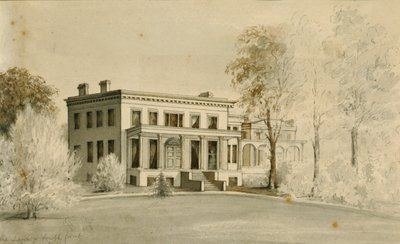 "The Mansion", Centre Hill, Petersburg, Wirginia (akwarela na papierze) autorstwa American School