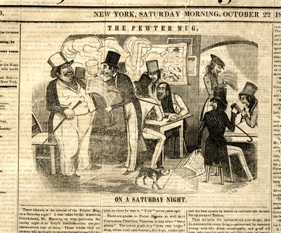 „Cynowy kubek”, ilustracja z „Weekly Rake”, 22 października autorstwa American School