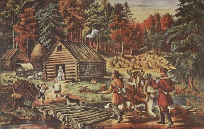 Dom Pionierów na Zachodniej Granicy, wyd. 1867, Kurier i Ives autorstwa American School