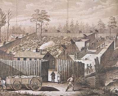 Obóz jeńców wojennych w Andersonville (lito) autorstwa American School