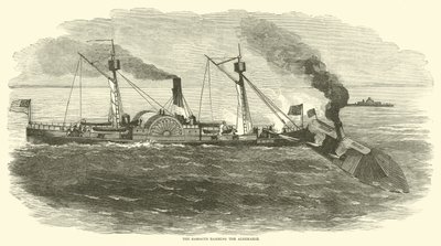 Sassacus taranujący Albemarle, październik 1864 r. autorstwa American School