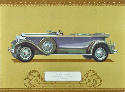 The Sport Phaeton, A Custom Eight firmy Packard, wyd. 1930 (kolorowa litografia) autorstwa American School