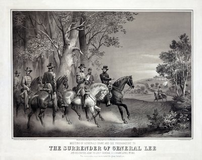Poddanie się generała Lee, wyd. 1866 (litografia) autorstwa American School