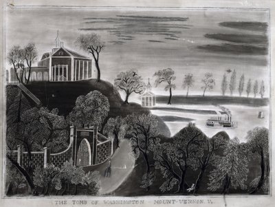 Grobowiec Waszyngtona, Mount Vernon, Wirginia, po 1807 (grafit na papierze ściernym) autorstwa American School