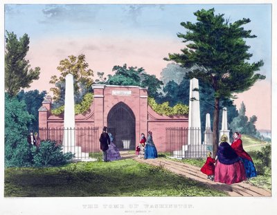 Grobowiec Waszyngtona, Mount Vernon, Wirginia, wyd. c.1857 (kolor lito) autorstwa American School