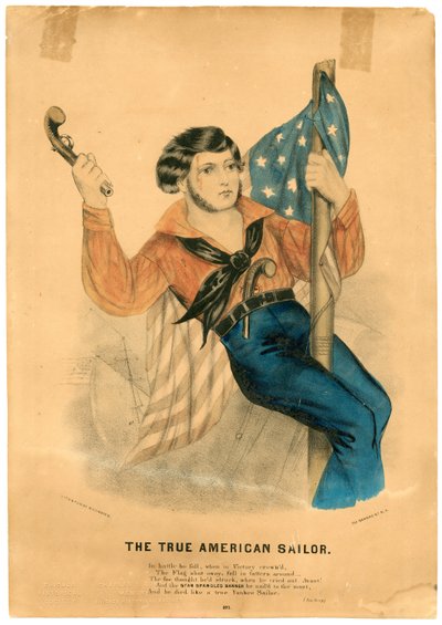 Prawdziwy amerykański marynarz, c.1838-56 (kolor lito) autorstwa American School