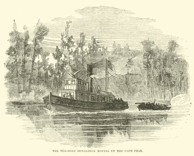 Holownik Donaldson płynący w górę Cape Fear, marzec 1865 autorstwa American School