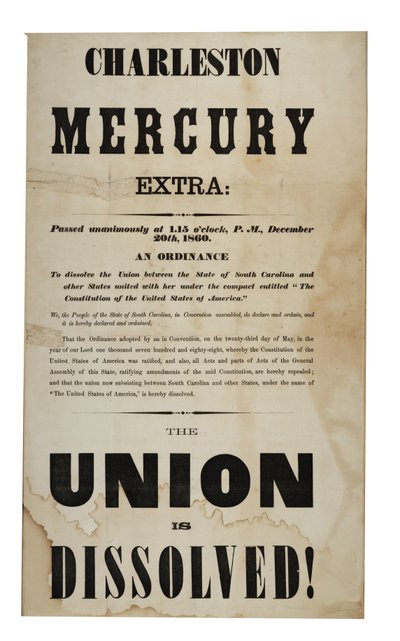 Unia jest rozwiązana! (Charleston Mercury, wyd. dodatkowe), 20 grudnia 1860 r autorstwa American School