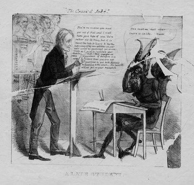 Pęknięty dowcip: spóźniony student, 1827 autorstwa American School
