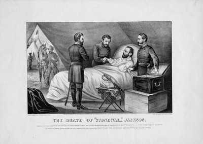 Śmierć Stonewall Jackson, wyd. przez Currier i Ives, 1872 autorstwa American School