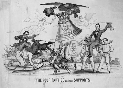 Cztery partie i ich podpory, c.1860 autorstwa American School