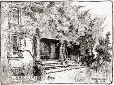 Dom Johna Bartrama w pobliżu Filadelfii, z „The Century Illustrated Monthly Magazine”, opublikowanego w 1884 r. (rycina) autorstwa American School
